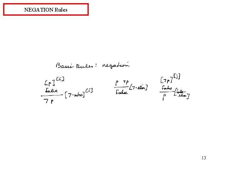 NEGATION Rules 13 