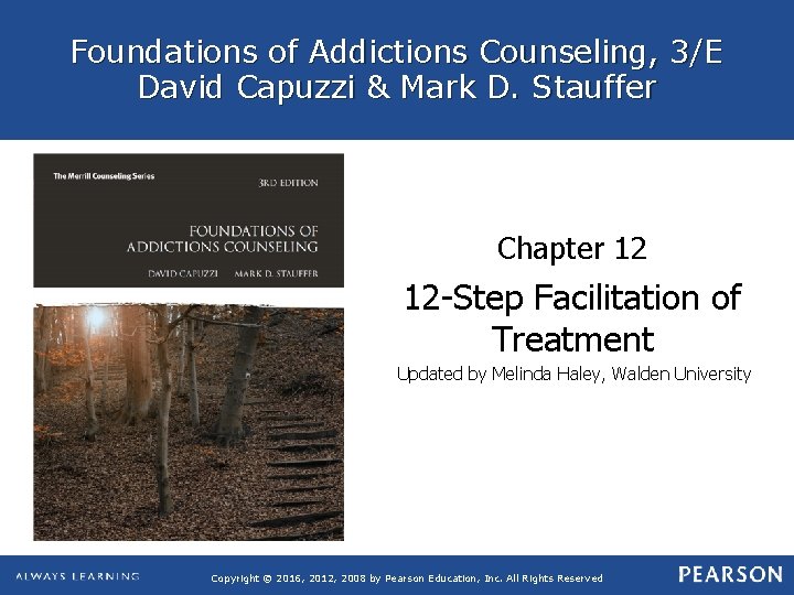 Foundations of Addictions Counseling, 3/E David Capuzzi & Mark D. Stauffer Chapter 12 12