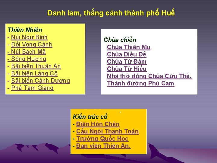 Danh lam, thắng cảnh thành phố Huế Thiên Nhiên - Núi Ngự Bình -