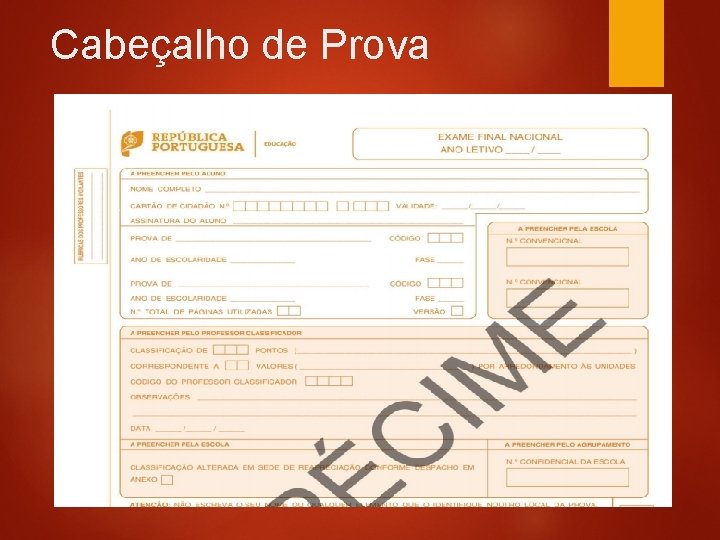 Cabeçalho de Prova 