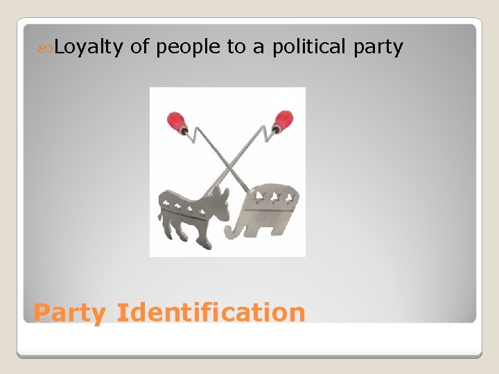  Loyalty of people to a political party Party Identification 