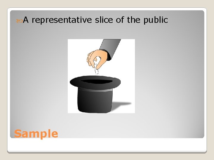  A representative slice of the public Sample 