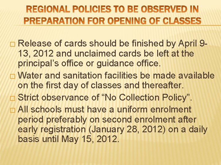 � Release of cards should be finished by April 913, 2012 and unclaimed cards