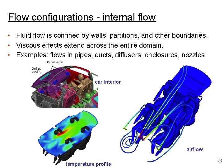 Flow configurations - internal flow • Fluid flow is confined by walls, partitions, and