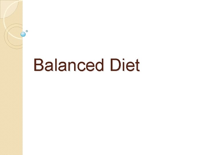 Balanced Diet 