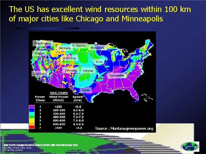 The US has excellent wind resources within 100 km of major cities like Chicago