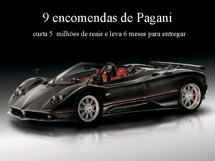 9 encomendas de Pagani custa 5 milhões de reais e leva 6 meses para