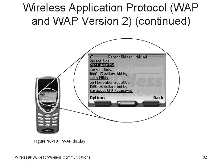 Wireless Application Protocol (WAP and WAP Version 2) (continued) Wireless# Guide to Wireless Communications