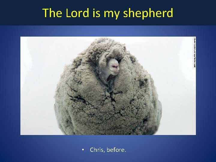 The Lord is my shepherd • Chris, before. 