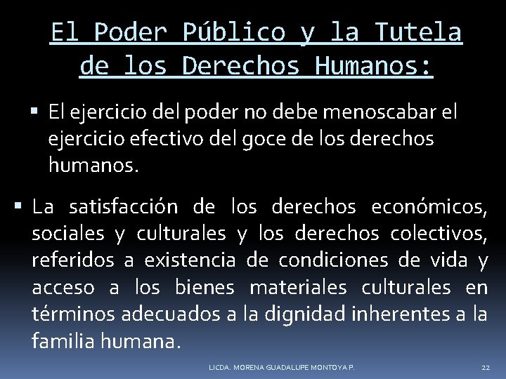 El Poder Público y la Tutela de los Derechos Humanos: El ejercicio del poder
