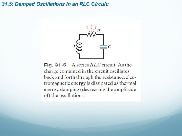 31. 5: Damped Oscillations in an RLC Circuit: 