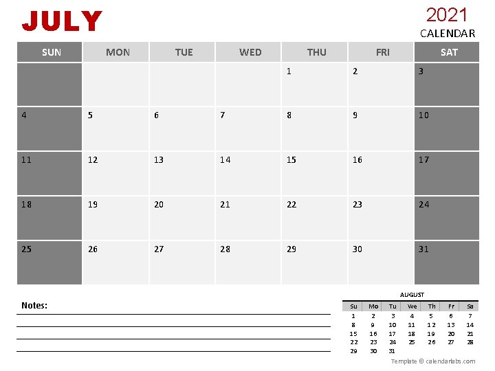 JULY SUN 2021 CALENDAR MON TUE WED THU FRI SAT 1 2 3 4