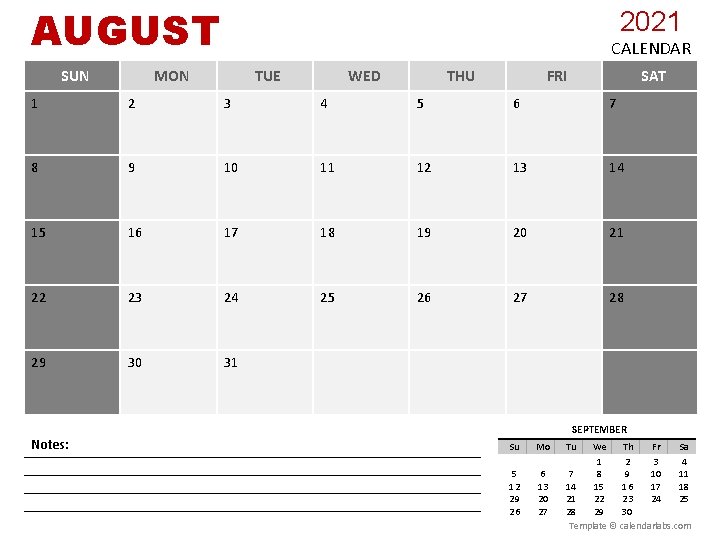 AUGUST SUN 2021 CALENDAR MON TUE WED THU FRI SAT 1 2 3 4