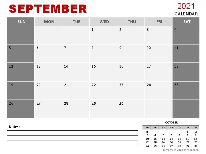 SEPTEMBER SUN MON 2021 CALENDAR TUE WED THU FRI SAT 1 2 3 4