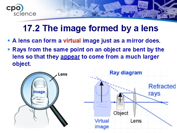 17. 2 The image formed by a lens § A lens can form a