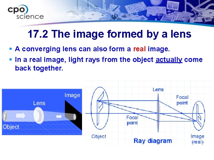 17. 2 The image formed by a lens § A converging lens can also