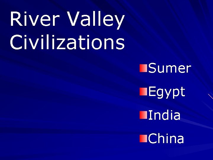 River Valley Civilizations Sumer Egypt India China 