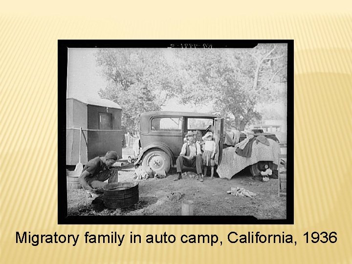 Migratory family in auto camp, California, 1936 