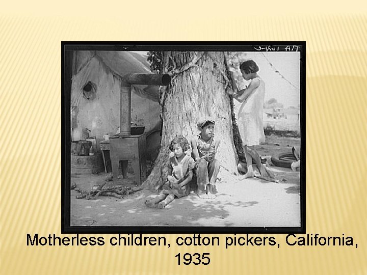 Motherless children, cotton pickers, California, 1935 