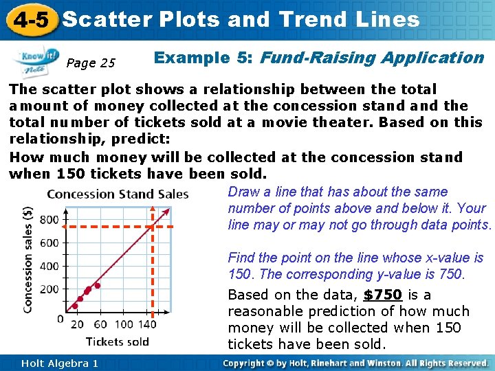 4 -5 Scatter Plots and Trend Lines Page 25 Example 5: Fund-Raising Application The