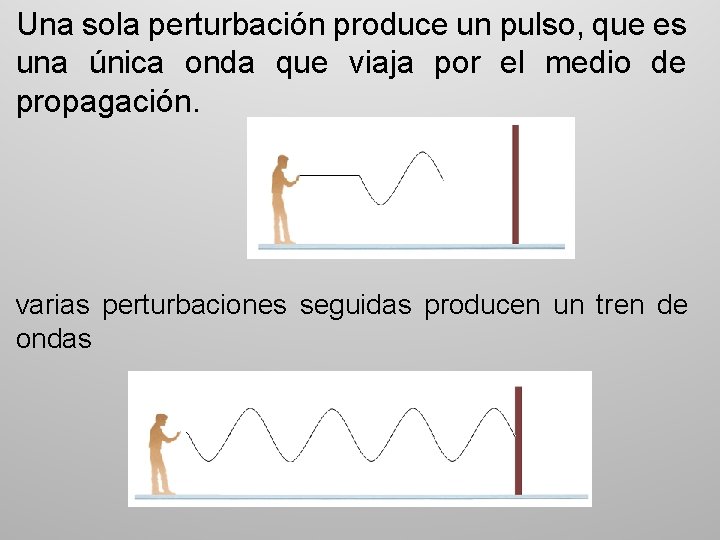 Una sola perturbación produce un pulso, que es una única onda que viaja por