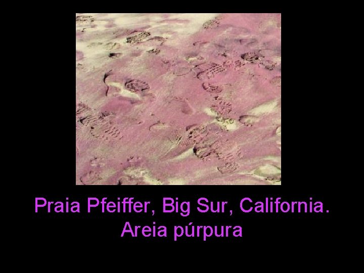 Praia Pfeiffer, Big Sur, California. Areia púrpura 