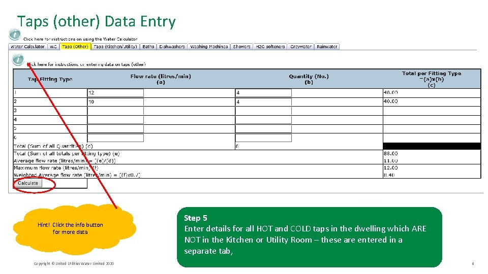 Taps (other) Data Entry Hint! Click the info button for more data Copyright ©