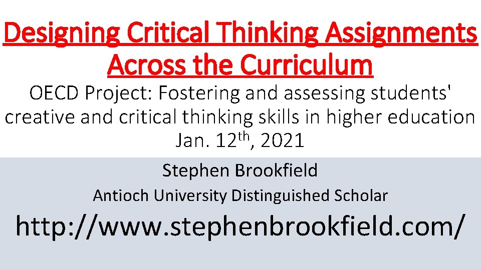 critical thinking assignments