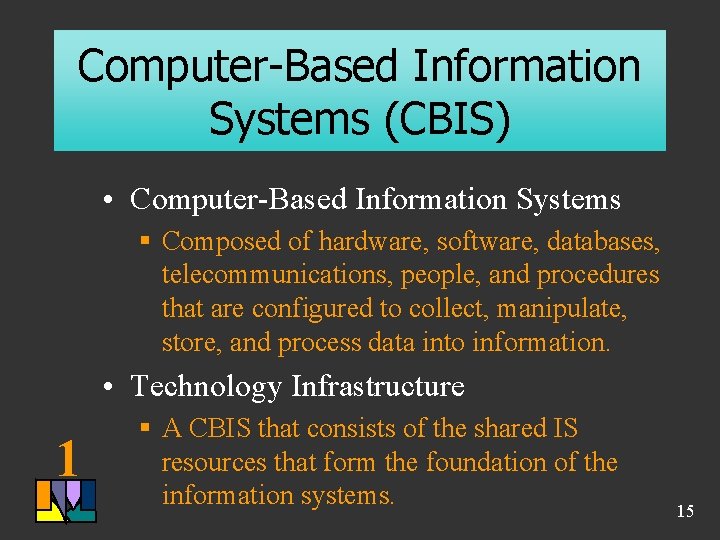Computer-Based Information Systems (CBIS) • Computer-Based Information Systems § Composed of hardware, software, databases, Computer-Based Information Systems (CBIS) • Computer-Based Information Systems § Composed of hardware, software, databases,