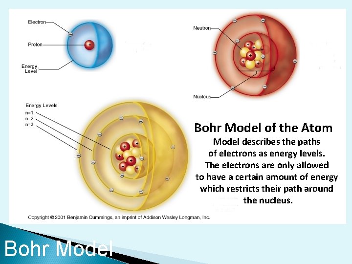 Bohr Model of the Atom Model describes the paths of electrons as energy levels.