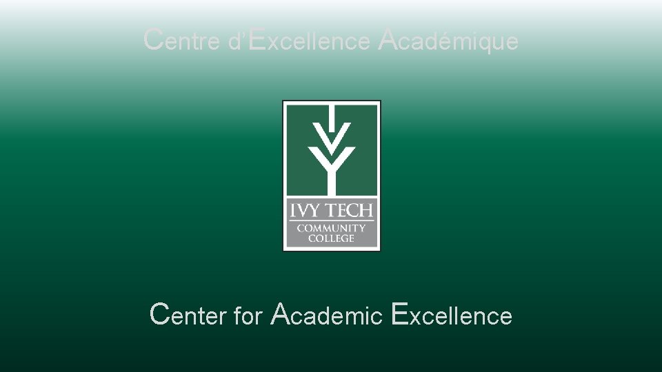 Centre d’Excellence Académique Center for Academic Excellence 