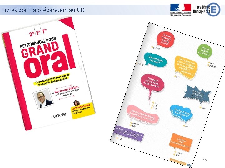 Livres pour la préparation au GO 18 