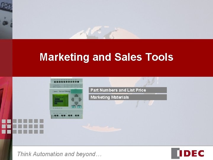 Marketing and Sales Tools Part Numbers and List Price Marketing Materials Think Automation and Marketing and Sales Tools Part Numbers and List Price Marketing Materials Think Automation and