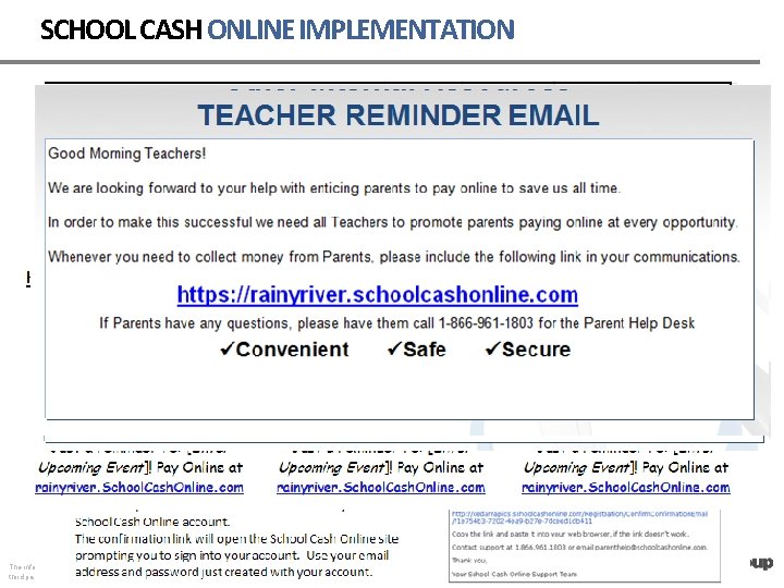 SCHOOL CASH ONLINE IMPLEMENTATION • Introductory Email for Teachers • Power Points for Staff