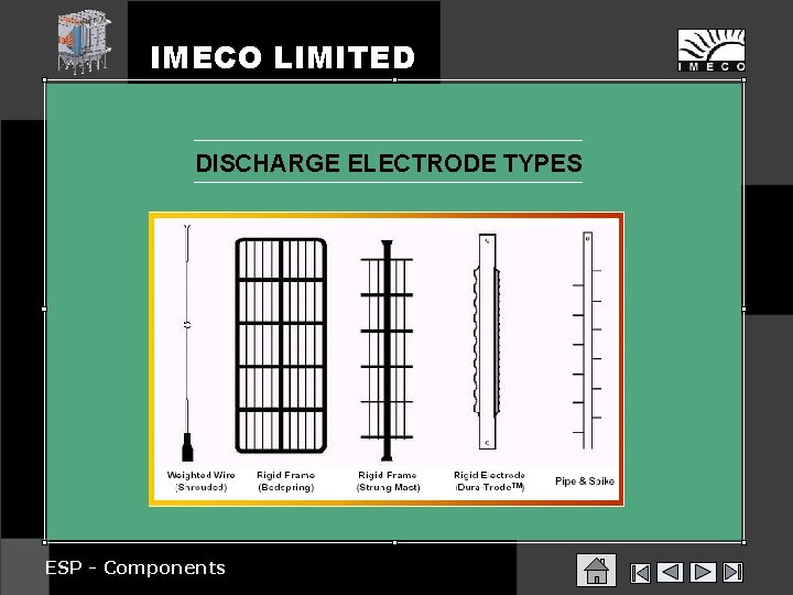 IMECO LIMITED DISCHARGE ELECTRODE TYPES ESP - Components 