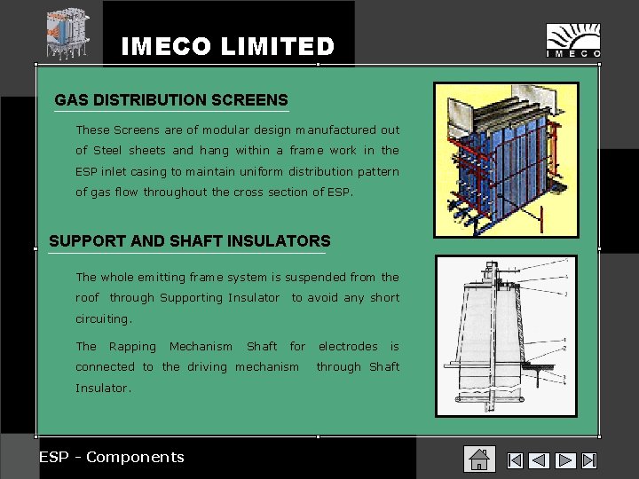 IMECO LIMITED GAS DISTRIBUTION SCREENS These Screens are of modular design manufactured out of