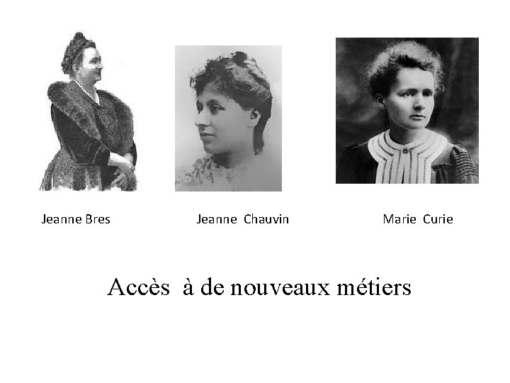 Jeanne Bres Jeanne Chauvin Marie Curie Accès à de nouveaux métiers 