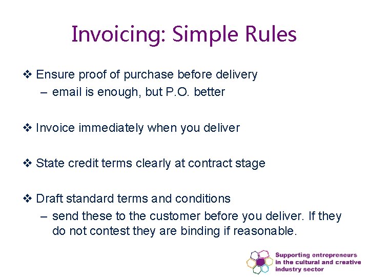 Invoicing: Simple Rules v Ensure proof of purchase before delivery – email is enough, Invoicing: Simple Rules v Ensure proof of purchase before delivery – email is enough,