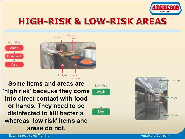 HIGH-RISK & LOW-RISK AREAS Some items and areas are 'high risk' because they come