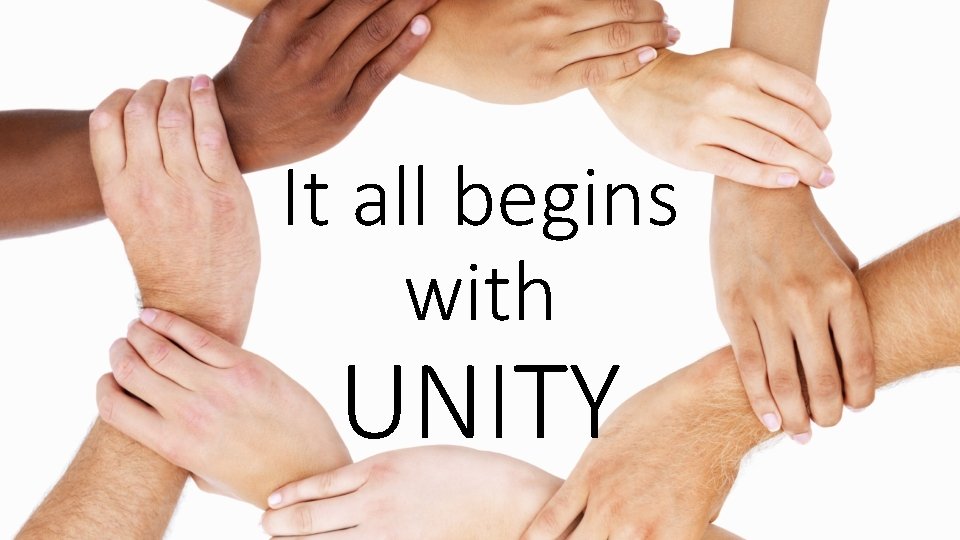 It all begins with UNITY 