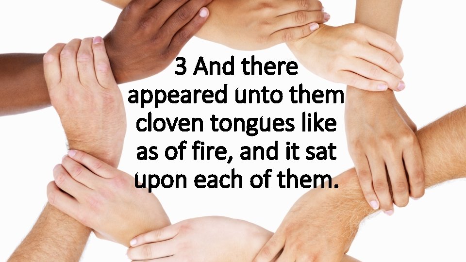 3 And there appeared unto them cloven tongues like as of fire, and it