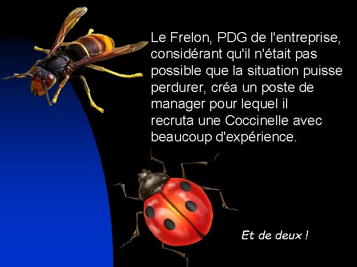 Le Frelon, PDG de l'entreprise, considérant qu'il n'était pas possible que la situation puisse