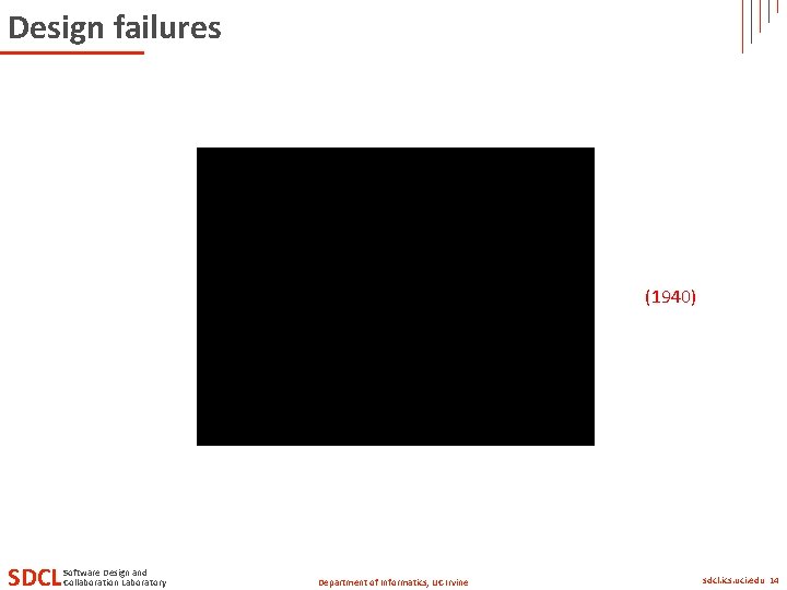 Design failures (1940) SDCL Software Design and Collaboration Laboratory Department of Informatics, UC Irvine