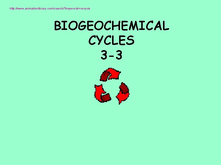 http: //www. animationlibrary. com/search/? keywords=recycle BIOGEOCHEMICAL CYCLES 3 -3 