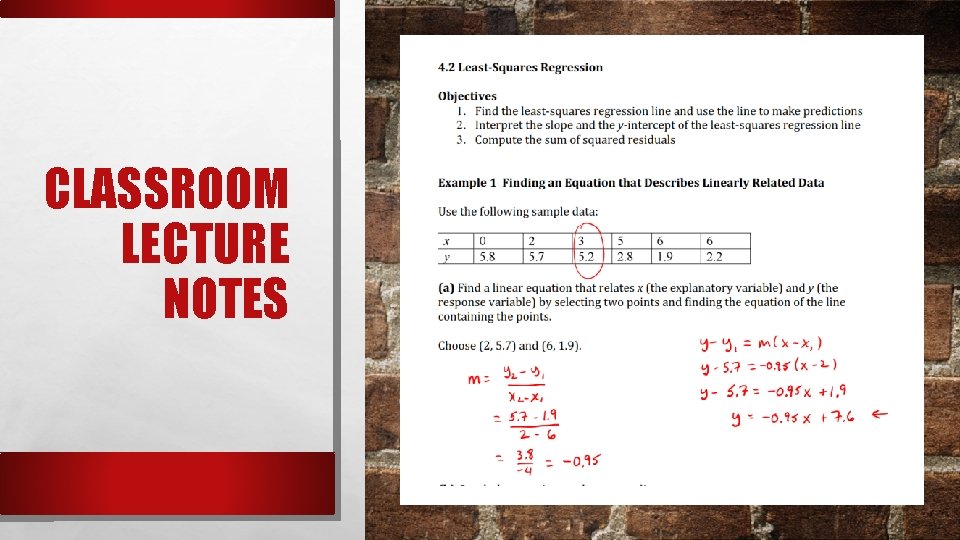 CLASSROOM LECTURE NOTES 