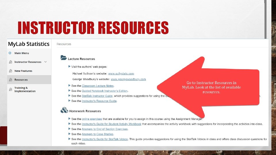 INSTRUCTOR RESOURCES 