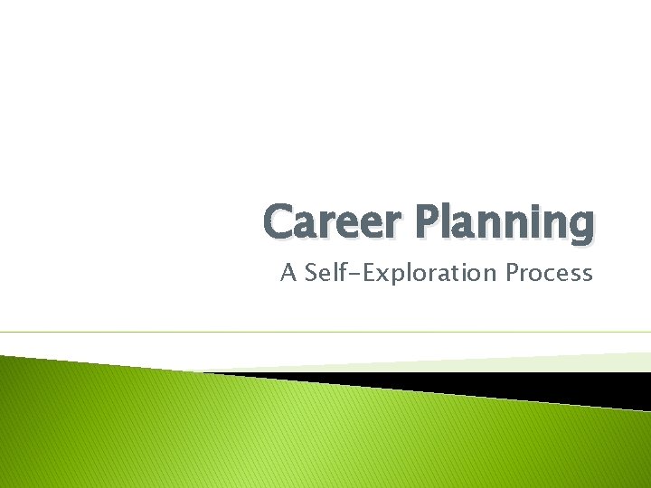 Career Planning A Self-Exploration Process 