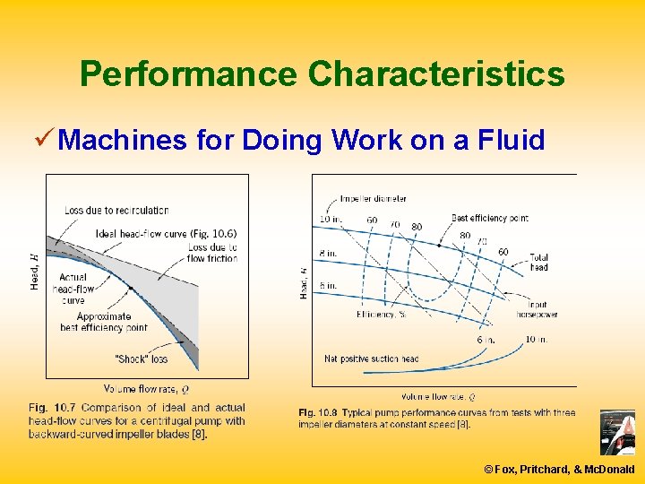 Performance Characteristics ü Machines for Doing Work on a Fluid © Fox, Pritchard, &