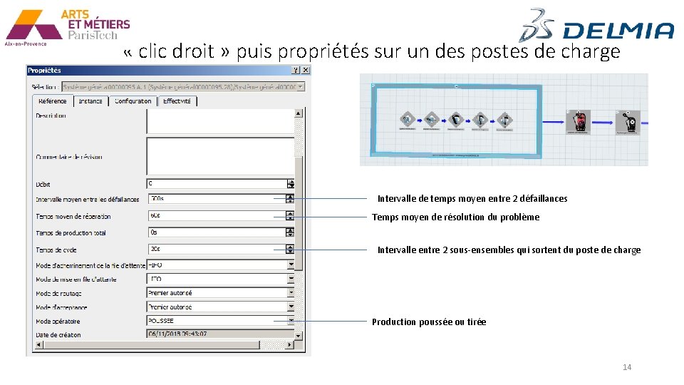  « clic droit » puis propriétés sur un des postes de charge Intervalle