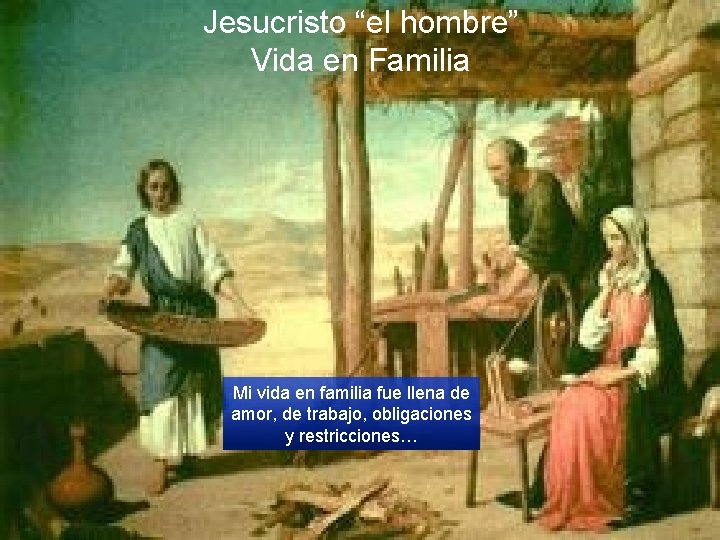 Jesucristo “el hombre” Vida en Familia Mi vida en familia fue llena de amor,